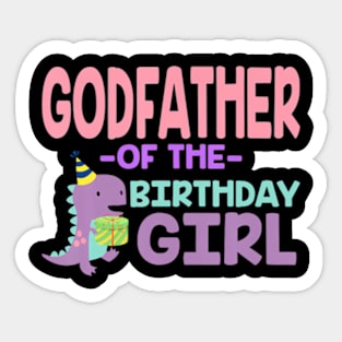 Godfather Of The Birthday For Girl Saurus Rex Dinosaur Party Sticker